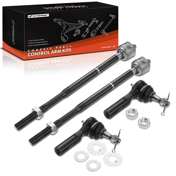 4 Pcs Inner & Outer Tie Rod End for Chevrolet Equinox 05-07 Pontiac Torrent 06-07