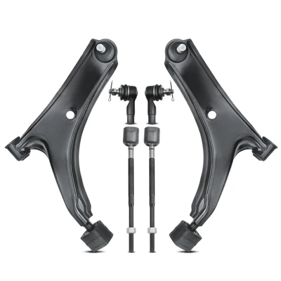 6 Pcs Front Lower Control Arm with Ball Joint Tie Rod End