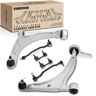 6 Pcs Front & Rear Control Arm with Ball Joint Stabilizer Bar Link