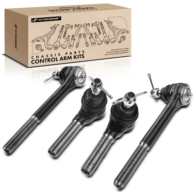 4 Pcs Inner & Outer Straight Tie Rod End