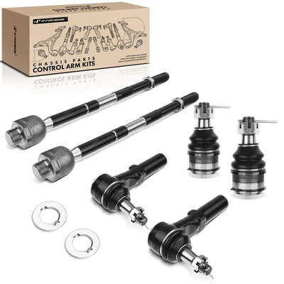 6 Pcs Inner & Outer Tie Rod End & Front Lower Ball Joint