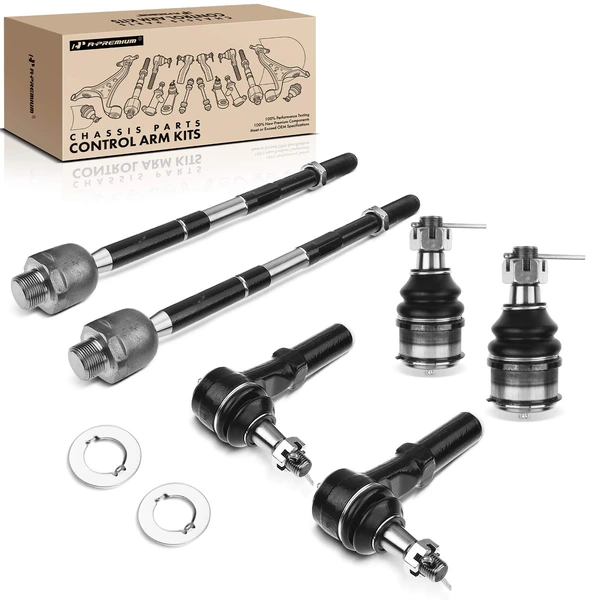 2003-2010 Dodge Ram 2500 A Set of 6 Ball Joint and Tie Rod End Kit Front Lower, Inner & Outer A-Premium APCA1875