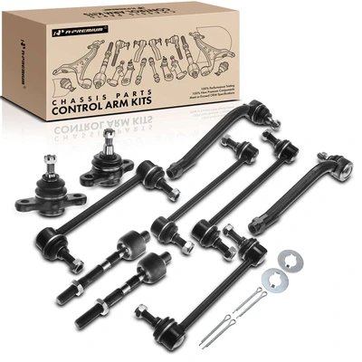 10 Pcs Front & Rear Sway Bar Ball Joint Tie Rod