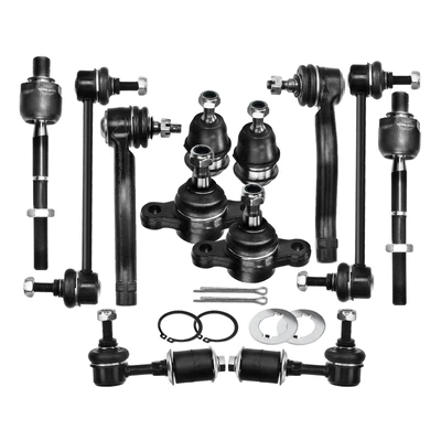 12 Pcs Front & Rear Sway Bar Link Tie Rod End Kit