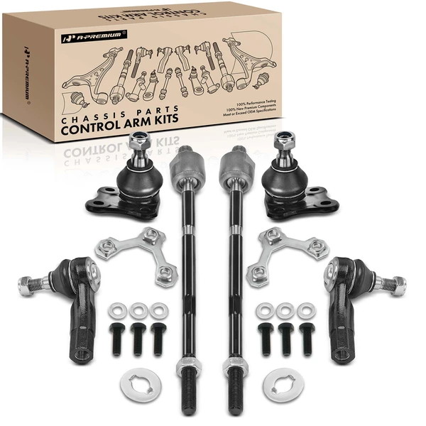 1998-2007 Volkswagen Beetle A Set of 6 Ball Joint and Tie Rod End Kit Front, Inner & Outer A-Premium APCA1231