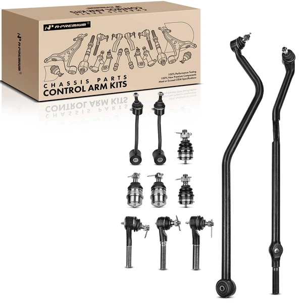 A Set of 11 Ball Joint Sway Bar Link Tie Rod End Track Bar Kit Front Side A-Premium APCA1234