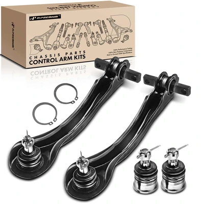 4 Pcs Front & Rear Control Arm and Ball Joint Assembly