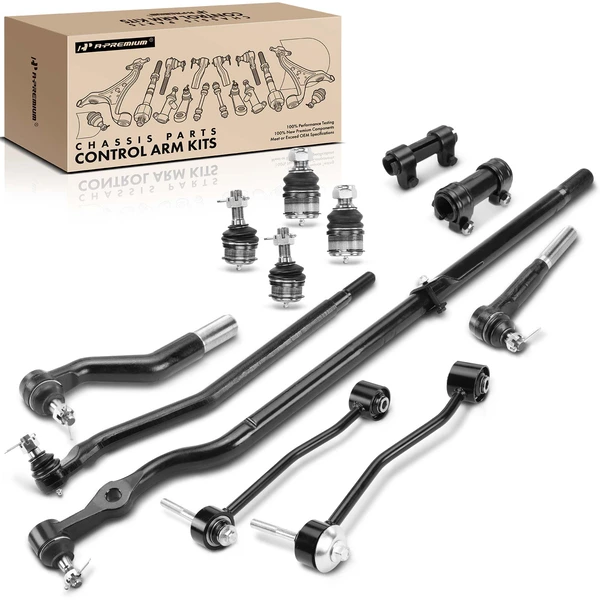 2000-2004 Ford F-350 Super Duty A Set of 12 Ball Joint and Sway Bar Link Full Kit Front Side A-Premium APCA1241
