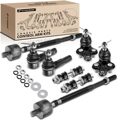 8 Pcs Front Sway Bar Link with Ball Joint Tie Rod End