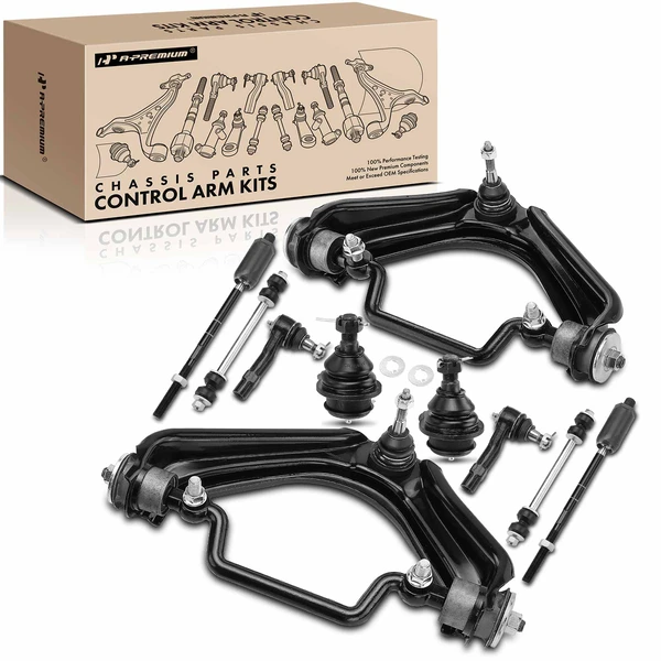 2002-2003 Mercury Mountaineer A Set of 10 Control Arm Ball Joint Sway Bar Link Tie Rod End Kit Front Inner & Outer A-Premium APCA1252