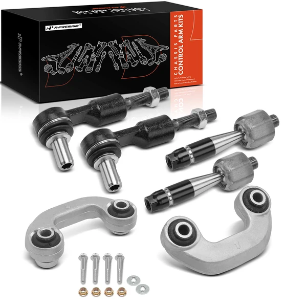 A Set of 6 Sway Bar Link and Tie Rod End Kit Front Side A-Premium APCA1263