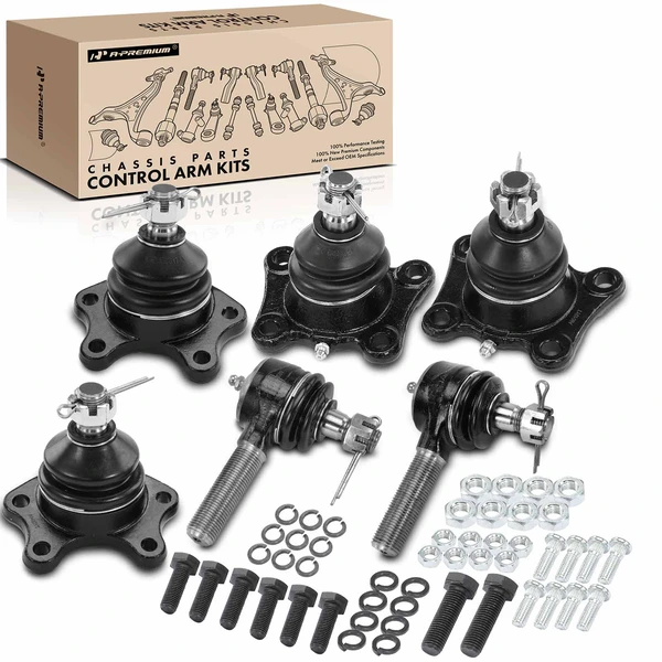 1989-1995 Toyota Pickup A Set of 6 Ball Joint and Tie Rod End Kit Front Side A-Premium APCA1265