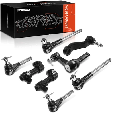 8 Pcs Pitman Idler Arm Inner & Outer Tie Rod End