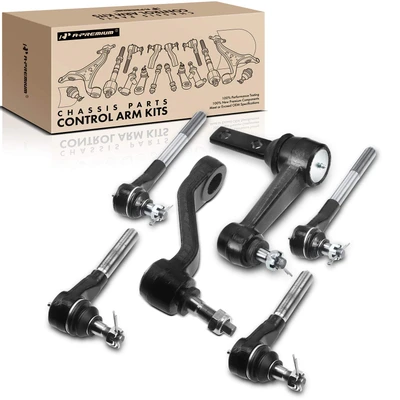 6 Pcs Steering Idler & Pitman Arm Tie Rod End