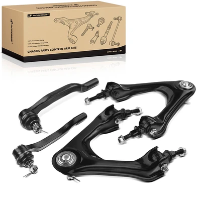4 Pcs Front Upper Control Arm with Ball Joint Tie Rod End