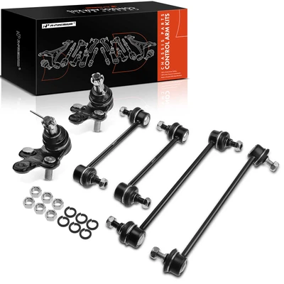 6 Pcs Front & Rear Sway Bar Link & Ball Joint