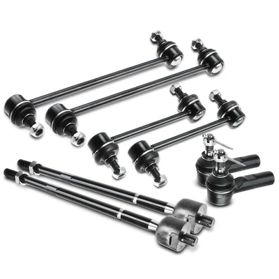 8 Pcs Front & Rear Stabilizer Bar Link Tie Rod End