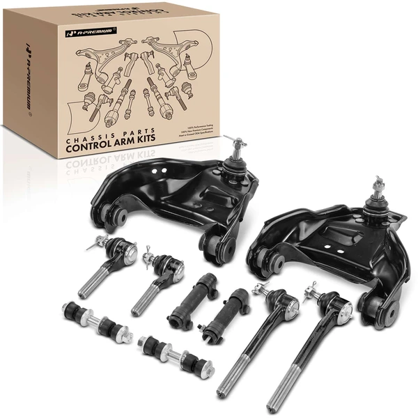 1998-2004 GMC Sonoma A Set of 10 Control Arm Sway Bar Link Tie Rod End Adjusting Sleeve Kit Front Inner & Outer A-Premium APCA1283