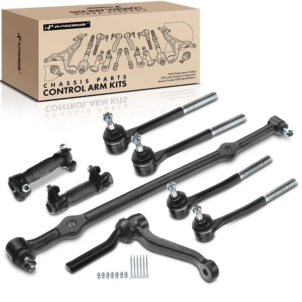 1978-1984 Cadillac DeVille A Set of 8 Tie Rod End Adjusting Sleeve Center Link Idler Arm Kit Front Inner & Outer A-Premium APCA1285