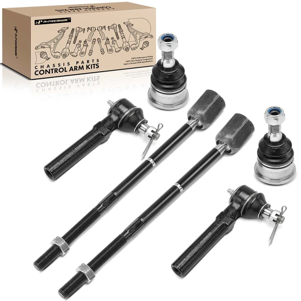 A Set of 6 Ball Joint and Tie Rod End Kit Inner & Outer A-Premium APCA1290