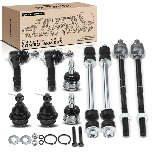 A Set of 10 Ball Joint Sway Bar Link and Tie Rod End Kit Front Side A-Premium APCA1292