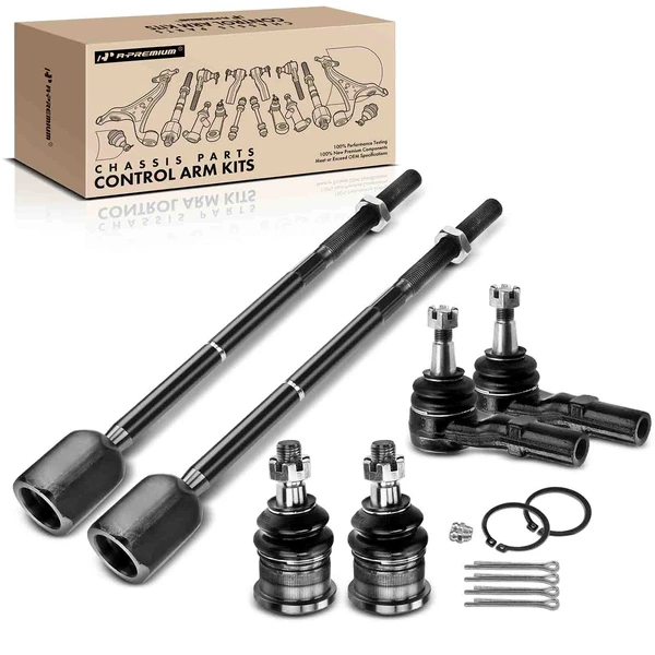 A Set of 6 Ball Joint and Tie Rod End Kit Front, Inner & Outer A-Premium APCA1293