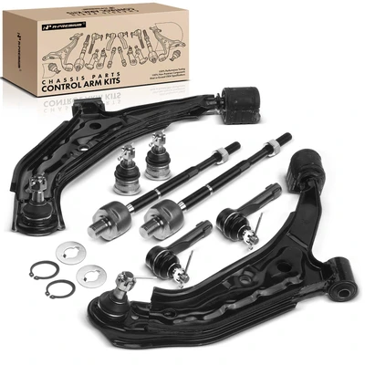 8 Pcs Front Lower Control Arm Ball Joint & Tie Rod End