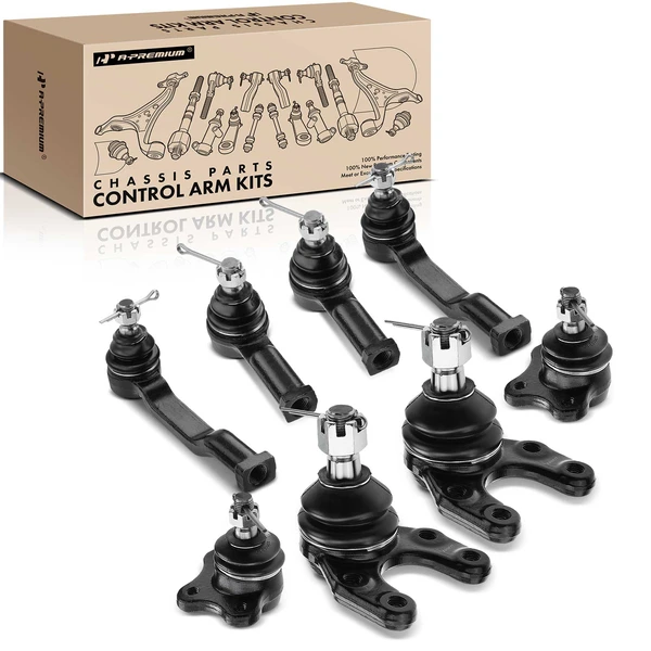 A Set of 8 Ball Joint and Tie Rod End Kit Front, Inner & Outer A-Premium APCA1304