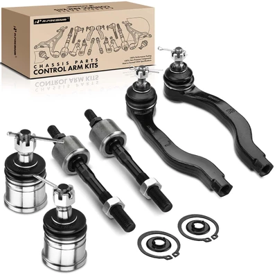 6 Pcs Inner & Outer Tie Rod Ends Kit with Ball Joints