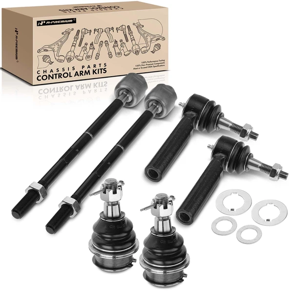 A Set of 6 Ball Joint and Tie Rod End Kit Front Lower, Inner & Outer A-Premium APCA1307