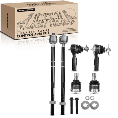 6 Pcs Inner & Outer Tie Rod End & Ball Joint