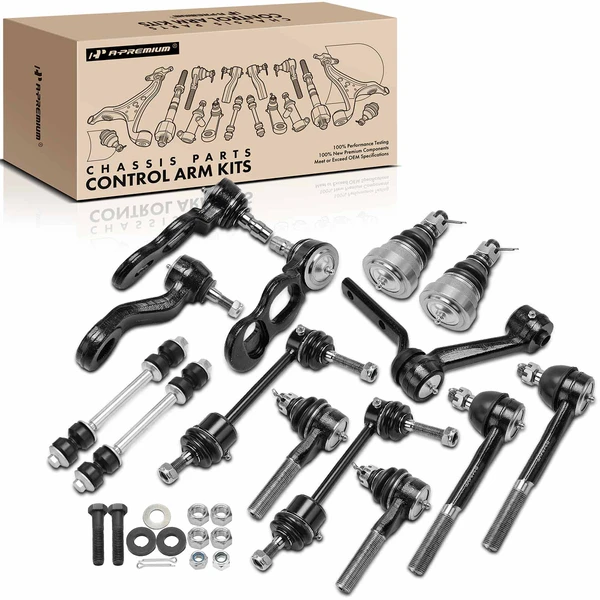 1995-1997 Ford Crown Victoria A Set of 14 Ball Joint Idler Arm Sway Bar Link Tie Rod End Kit Front & Rear A-Premium APCA1311