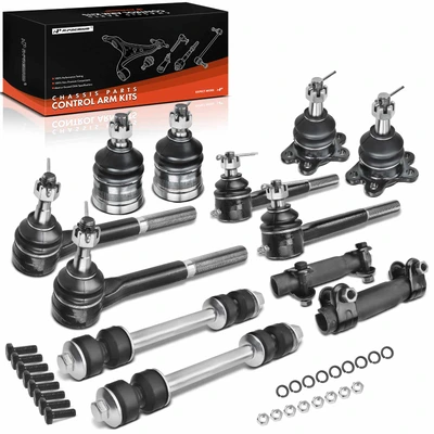 12 Pcs Front Sway Bar Link with Ball Joint Tie Rod End