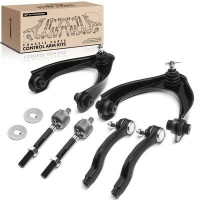 6 Pcs Front Upper Control Arm Tie Rod End Ball Joint