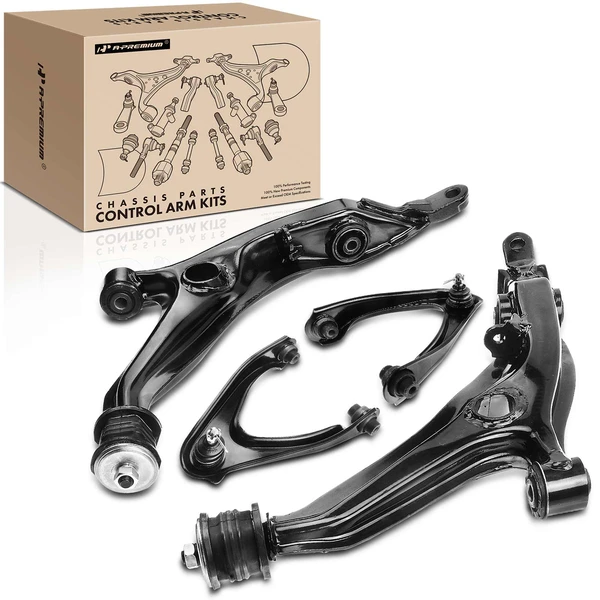 4-Pc Control Arm and Ball Joint Kit, Front Lower & Upper with Ball Joint A-Premium APCA1321