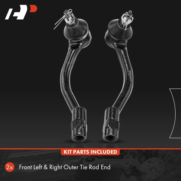 2 Pcs Front Outer Tie Rod End Kit for Hyundai Accent 2012-2017 Kia Rio 2012-2017