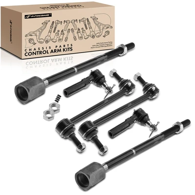 6 Pcs Front Stabilizer Bar End Link & Tie Rod End