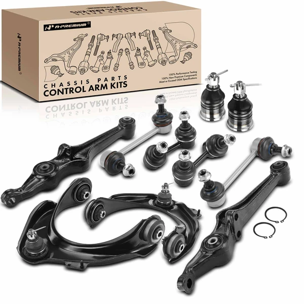 A Set of 10 Control Arm Ball Joint and Sway Bar Link Kit Front & Rear A-Premium APCA1330