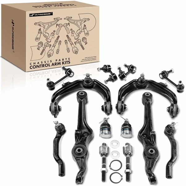 1998-2002 Honda Accord A Set of 14 Control Arm Ball Joint Sway Bar Link Tie Rod End Kit Front & Rear A-Premium APCA1332