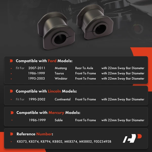 2-Pc Suspension Stabilizer Bar Bushing Kit A-Premium APCA9547