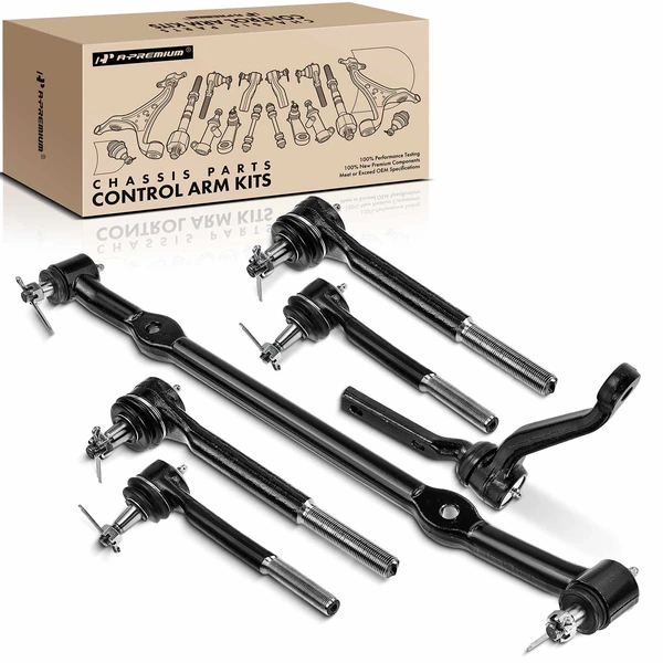 A Set of 6 Tie Rod End Center Link and Idler Arm Kit Inner & Outer A-Premium APCA1336