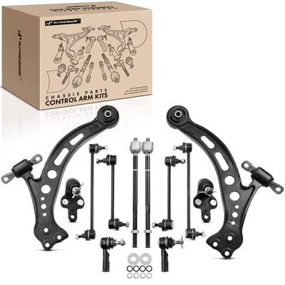 12 Pcs Front Lower Control Arm with Ball Joint Stabilizer Bar Link
