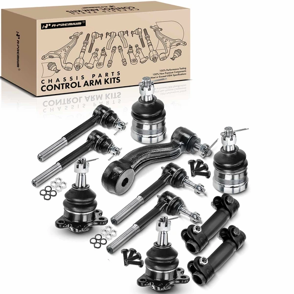 1993-2000 Chevrolet C2500 A Set of 11 Ball Joint Adjusting Sleeve Idler Arm Tie Rod End Kit Front Side A-Premium APCA1346