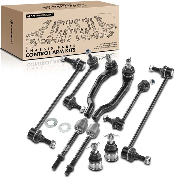 A Set of 10 Ball Joint Sway Bar Link and Tie Rod End Kit Front Side A-Premium APCA1351