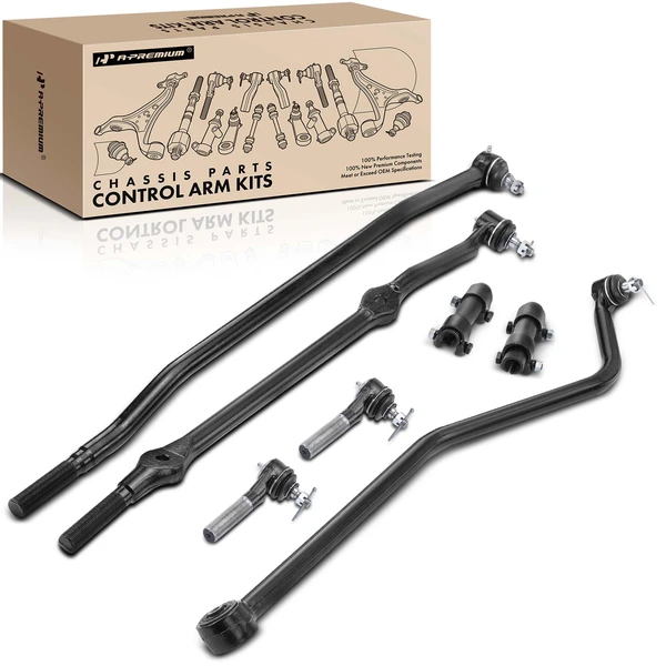 A Set of 7 Tie Rod End Adjusting Sleeve and Track Bar Kit Front Side A-Premium APCA1365