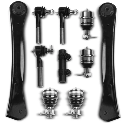 10 Pcs Front Control Arm with Ball Joint Tie Rod End