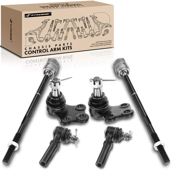 1993-2002 Mercury Villager A Set of 6 Ball Joint and Tie Rod End Kit Front, Inner & Outer A-Premium APCA1370