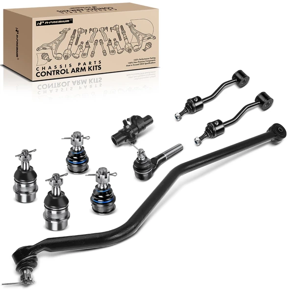 A Set of 9 Ball Joint and Sway Bar Link Full Kit Front Side A-Premium APCA1371
