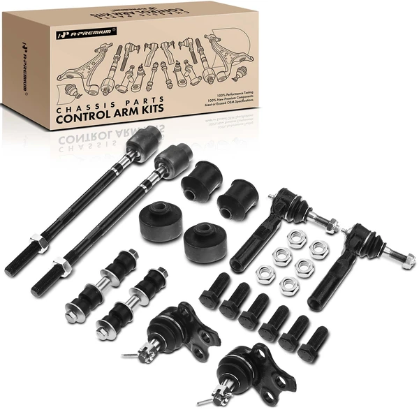 A Set of 10 Ball Joint Control Arm Bushing Sway Bar Link Tie Rod End Kit Front Side A-Premium APCA1373