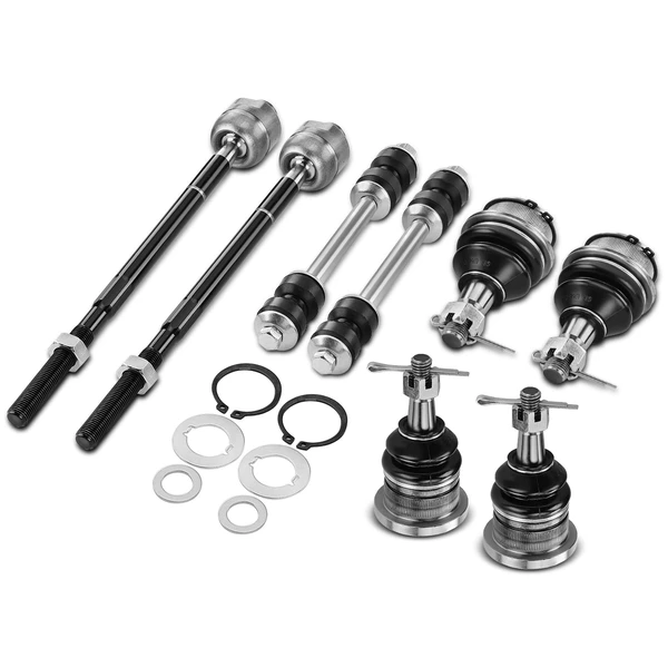 2003-2008 Chevrolet Express 1500 A Set of 8 Ball Joint Sway Bar Link and Tie Rod End Kit Front Side A-Premium APCA1382